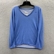 Usado, Blusa Nike Feminina Média Dri Fit Top Camiseta Manga Longa Azul comprar usado  Enviando para Brazil
