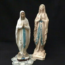 TWO Antique CATHOLIC STATUES Virgin MARY Our Lady of Grace Jesus Mother Figurine for sale  Shipping to Canada