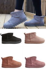 Botas femininas casuais femininas planas inverno quente pele sintética forrada confortável tornozelo tamanho sapato comprar usado  Enviando para Brazil