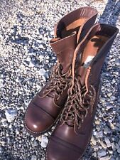 Wideway Red Brown Leather Combat Paratrooper Jump Boot Us Army Size 10 Men 6213, used for sale  Shipping to South Africa