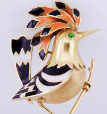 Antique French Ladies Brooch Bird of Paradise 18k Gold Enamel Art-Deco c1930's for sale  Shipping to South Africa