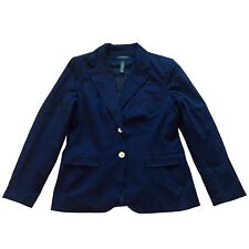 Vtg Lauren Ralph Lauren Blazer Womens Sz 12 Blue Button Front Long Sleeve Preppy for sale  Shipping to South Africa