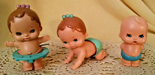 KID-A-LONG SET 3 WIND UP BABY DOLL TOMY 1977 TAIWAN TODDLING WALKING CRAWLING., used for sale  Shipping to South Africa