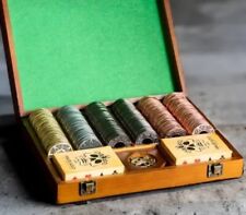 300 Chip Pirates Gold Metal Juego de Poker con Caja de Tarjetas y Botón Crackin segunda mano  Embacar hacia Argentina
