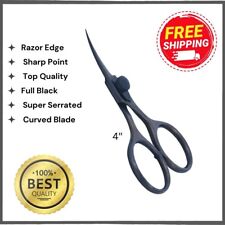 Fly tying Razor Scissors 4" Full Black Color Curved Blade with Serrated for sale  Shipping to South Africa