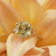 4.00 Ct Certified Treated Champagne Diamond Ring 925 Silver Prong Setting for sale  Shipping to South Africa