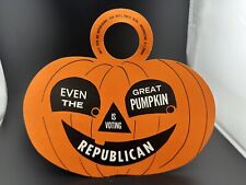 VINTAGE Political Ephemera Halloween Pumpkin Voting Republican Door Hanger for sale  Shipping to South Africa