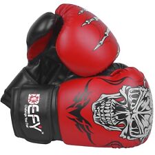 Luvas de boxe DEFY® couro soco treinamento sparring MMA luta UFC caveira vermelha, usado comprar usado  Enviando para Brazil