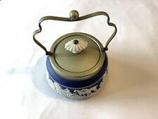 Adams Tunstall England Wedgewood style lidded bowl EPNS lid and frame, used for sale  Shipping to South Africa