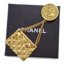CHANEL Medallón Bolso Swing Usado Pin Broche Enchapado en Oro 94 P Francia De Colección #CM14 segunda mano  Embacar hacia Argentina