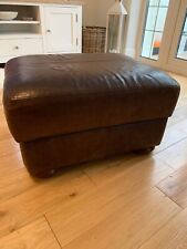 Brown leather footstool for sale  LIVERPOOL