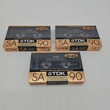 VINTAGE TDK SA 90 SEALED BLANK CASSETTE TAPE HIGH BIAS TYPE II - LOT OF 3 NEW for sale  Shipping to South Africa