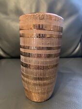 VTG Mcm Rose Color Striped Vase for sale  Shipping to South Africa