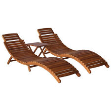 Tidyard 2 Piece  Lounger with Folding Acacia Wood Chaise  Chair for Pool, N5F9 for sale  Shipping to South Africa