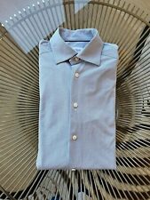 Eton Four-Way Stretch Dress Shirt Size 38 15x35 Slim Fit Blue Spread Collar for sale  Shipping to South Africa