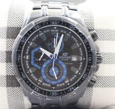 Usado, Reloj de cuarzo Casio Edifice EFR-539BK-1AVDF para hombre cronógrafo esfera plateada con fecha segunda mano  Embacar hacia Argentina