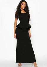 boohoo bardot peplum waist maxi dress UK 12 womens ladies evening party  for sale  Shipping to South Africa
