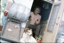 Vintage 35mm Slide OLD MAN LIVING OUT OF CAMPER w/ DOG 1971 'HIPPIE ROAD TRIP for sale  Shipping to South Africa