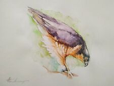 hawk birds watercolor artwork handmade original for sale  Shipping to Canada
