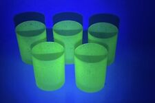 VINTAGE Rare Rastal Uranium Glass Green Whisky Beer Water Glasses Set Of 5, used for sale  Shipping to South Africa