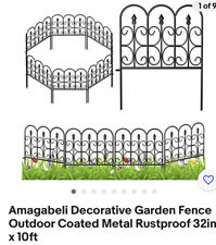 Cerca de jardim decorativa Amagabeli revestida ao ar livre metal à prova de ferrugem 32 pol x 10 pés, usado comprar usado  Enviando para Brazil