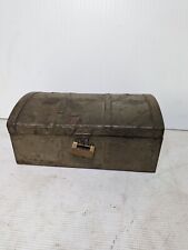 Antique Metal Treasure Chest, 10"W x 6"D x 5"T, Locked No Key - Free Shipping for sale  Shipping to South Africa