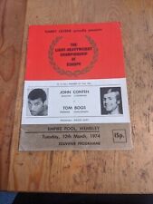 Boxing programme 1974 for sale  NORTHAMPTON