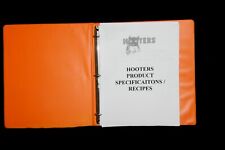 LIMITED MADE Hooters Product Recipe Training Manual Book duplicate copy of 1999 for sale  Shipping to South Africa