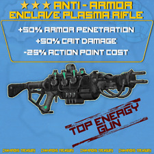Used, PC Anti-Armor +50 Critical Damage -25% Action Point Cost ENCLAVE PLASMA RIFLE! for sale  Shipping to South Africa