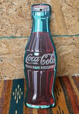 Vintage Original 1950’s Coca Cola Coke Bottle Metal Advertising Sign 16.75”, used for sale  Shipping to South Africa