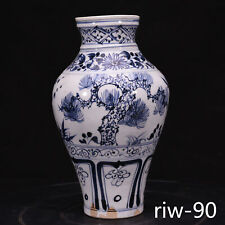 Usado, China antiga dinastia yuan azul e branco padrão flor personagem história garrafa comprar usado  Enviando para Brazil