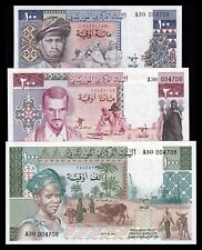 Mauritania Set 3 billetes Ouguiya 1975-1977 Pick 3A-3C  ¡OJO!  Misma numeración., usado segunda mano  Embacar hacia Argentina