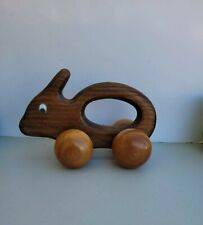 Wooden rolling bunny for sale  Shipping to Ireland