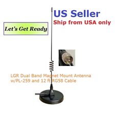 Used, LGR Dual Band Magnet Mount Antenna w/PL-259 12' RG58 Cable         US Seller for sale  Shipping to South Africa