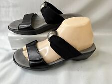 Used, NAOT Pinotage Black Wedge Slip on Two Strap Sandal w/ Accent 39 / US 8 for sale  Shipping to South Africa