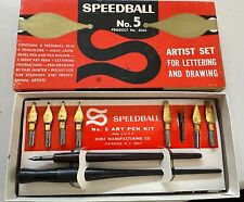 Vtg Hunt Speedball Artist Pen Calligraphy Set No. 5 Lettering Pen Drawing, used for sale  Shipping to South Africa