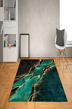 Alfombra verde y dorada, alfombra turca sala de estar, alfombra de área moderna de dormitorio, alfombra antideslizante segunda mano  Embacar hacia Argentina