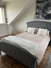 Velvet gray bed for sale  Ireland