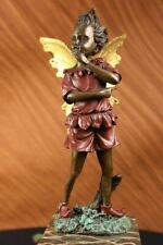 Escultura Bronze Artesanal Venda Livro-End Patins Vermelho Fada Anjo Deco Art Oferta comprar usado  Enviando para Brazil