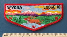 Vintage OA WYONA LODGE 18 Order of the Arrow FLAP PATCH Red Border WWW PA ELK, used for sale  Shipping to South Africa