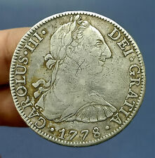 Moneda de Plata Española C35* 1778 México 8 Reales Mo FF Carolus III segunda mano  Embacar hacia Argentina