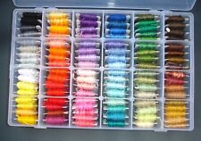 Job Lot 100 Full Skeins Embroidery Threads On Bobbins In Organizer Storage Box comprar usado  Enviando para Brazil