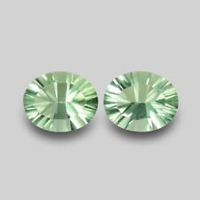 5.36cts EXCELLENT  OVAL CONCAVE CUT NATURAL BRAZILIAN GREEN FLUORITE PAIR for sale  Shipping to South Africa