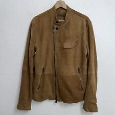 Chaqueta de gamuza John Varvatos Racer para moto cabra marrón para hombre 48 segunda mano  Embacar hacia Mexico