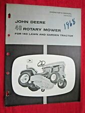 JOHN DEERE 140 LAWN GARDEN TRACTOR 48 ROTARY MOWER OPERATOR'S MANUAL OMM42628, used for sale  Shipping to Canada