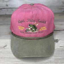 Vintage Bass Fishing Hat Snapback Rope Red East Texas Captain Bait Shop Boating for sale  Shipping to South Africa