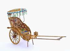 Chinese Gilt Silver Enamel Jadeite Carved Bead Rickshaw Carriage Chariot-AS IS for sale  Shipping to South Africa