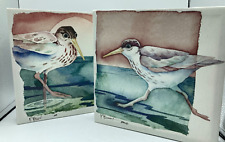 2 Paul Brent Shore pássaros estampas em aquarela lona esticada arte de parede praia 1988 comprar usado  Enviando para Brazil