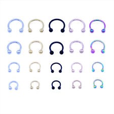 Horseshoe Bar Circular Barbell Lip Nose Septum Ear Ring Various Sizes & Colours for sale  Shipping to South Africa