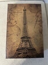 "Caja de almacenamiento decorativa de madera torre Eiffel de París 12"" X 8"" X 3" segunda mano  Embacar hacia Argentina